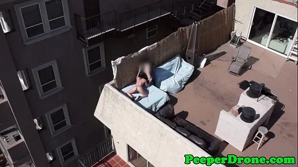 HD Drone films rooftop sex drive Clips