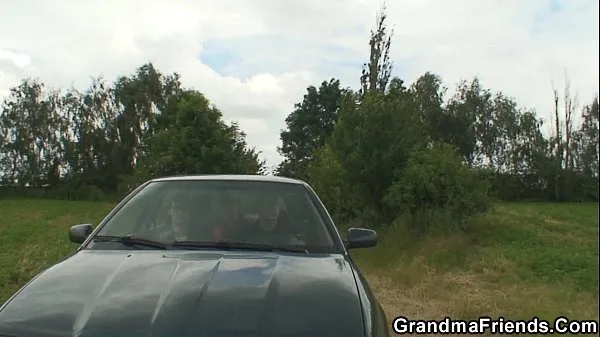 HD Granny and boys teen outdoor threesome drive Clips