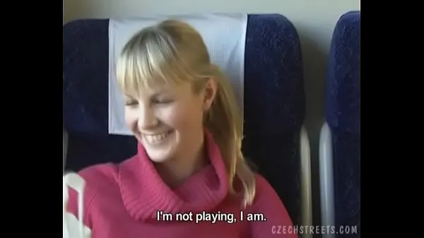 مقاطع محرك الأقراص عالية الدقة Czech streets Blonde girl in train