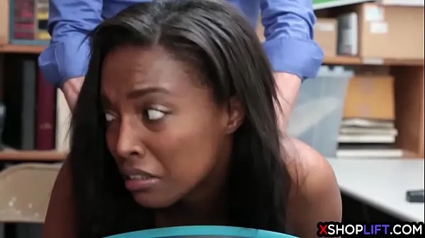 HD Busty ebony teen suspected and fucked by a mall cop schijfclips