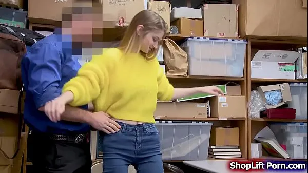HD Busty shoplifter is arrested by an LP officer for stealing in the officer conducts a strip search and he found the lost item inside her officer tells her that he will not call the police if she do some interesting thing to him drive Clips