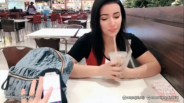 HD Emanuelly Cumming in Public with interactive toy at Shopping Public female orgasm interactive toy girl with remote vibe outside drive Clips