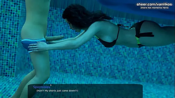 HD Hot underwater blowjob deepthroat from a gorgeous black-haired milf with a big ass and nice tits l My sexiest gameplay moments l Milfy City l Part คลิปไดรฟ์