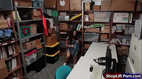 HD Busty teen is caught by store security shoplifting shorts in the department store.He brings her into the office and conducts a strip that,he tells her that if he can fuck her and makes him happy he wont call the cops and let her go schijfclips