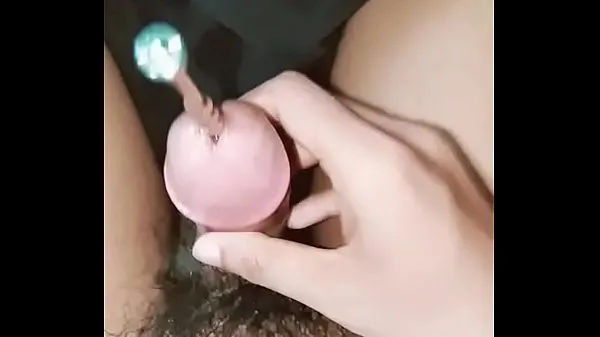 HD Shemale cum twice from sounding and vibrating her cock-enhetsklipp