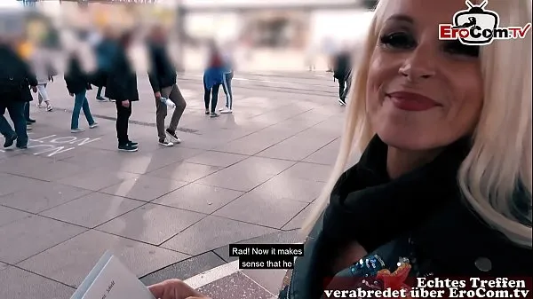 HD Skinny mature german woman public street flirt EroCom Date casting in berlin pickup-stasjonsklipp