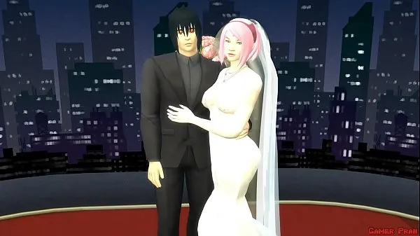 Klip berkendara Sakura's Wedding Part 1 Anime Hentai Netorare Newlyweds take Pictures with Eyes Covered a. Wife Silly Husband HD