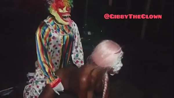 HD Gibby The Clown stuff girl face in pie and fucks her hard drive Clips