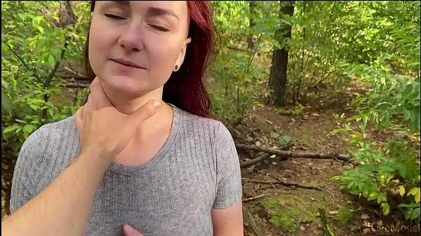 HD Hot wife KleoModel outdoor sucking dick and cum mouth. Amateur couple-stasjonsklipp