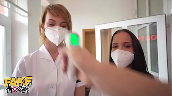 Klipy z jednotky HD Fake Hostel Threesome with Redhead and Latina Nurses