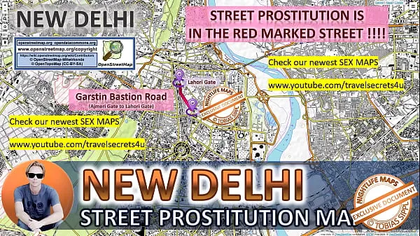 HD New Delhi, India, Sex Map, Street Prostitution Map, Massage Parlours, Brothels, Whores drive Clips