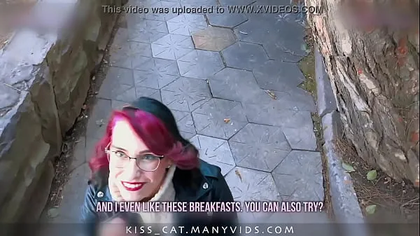 HD KISSCAT Love Breakfast with Sausage - Public Agent Pickup Russian Student for Outdoor Sex drive Clips