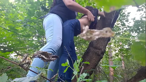 Klip berkendara Fucked my girlfriend with a strapon in the forest - Lesbian Illusion Girls HD