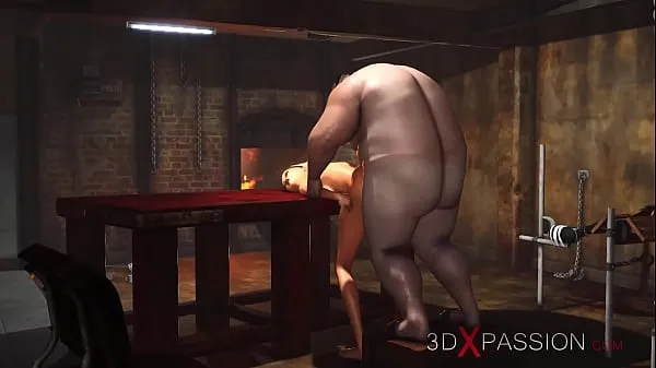 Κλιπ μονάδας δίσκου HD Super hardcore in a basement. Fat man fucks hard a sexy blonde slave
