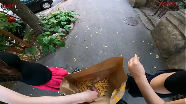 HD Public double handjob in the fries b a g ... I'm jerkin'it! A whole new way to love McDonald's drive Clips