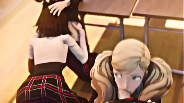 HD Ann and Makoto give blowjobs (Persona 5 drive Clips