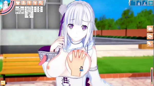 HD Eroge Koikatsu! ] Re zero (Re zero) Emilia rubs her boobs H! 3DCG Big Breasts Anime Video (Life in a Different World from Zero) [Hentai Game drive Clips