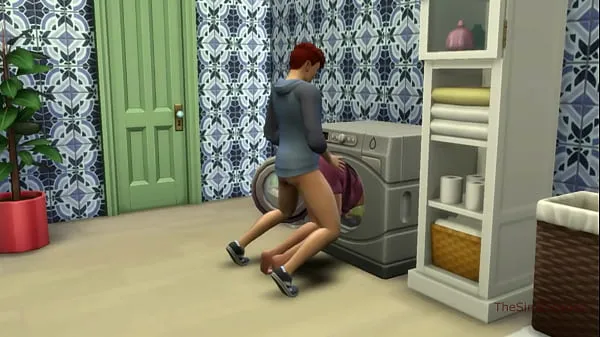 Posnetki pogona HD Sims 4, my voice, Seducing milf step mom was fucked on washing machine by her step son