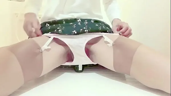 Posnetki pogona HD Japanese crossdresser play black dildo in bathroom