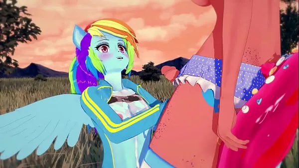 HD My Little Pony - Rainbow Dash gets creampied by Pinkie Pie-stasjonsklipp