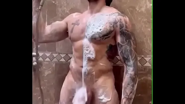 HD Solo shower with a huge dick คลิปไดรฟ์