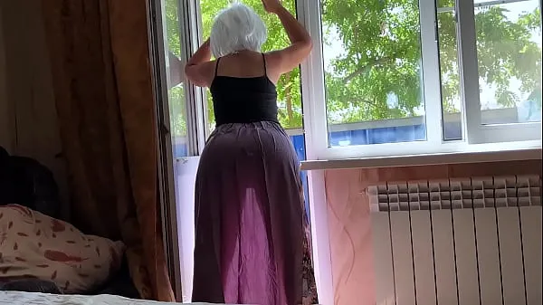 HD Step mom in a transparent dress shows her big ass to her stepson and waits for anal sex drive Clips