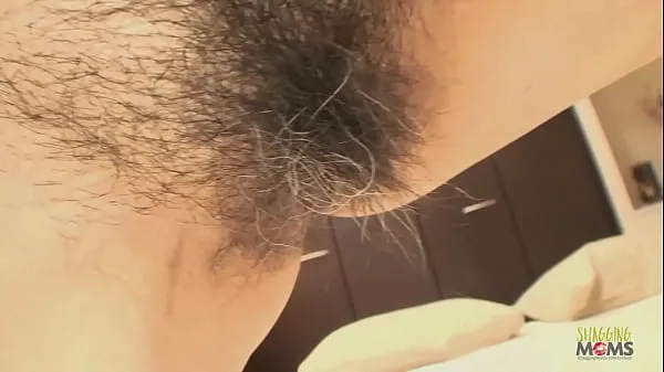 HD Asian mature lady with hairy and grey bush gets a sloppy creampie drive Clips