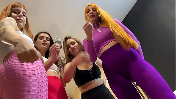 POV Ass Worship Female Domination and Jerk Off Instruction With Four Young Mistresses In Leggings and Panty