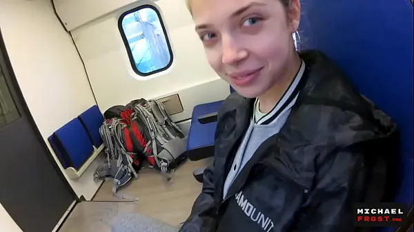 HD Real Public Blowjob in the Train | POV Oral CreamPie by MihaNika69 and MichaelFrost-stasjonsklipp