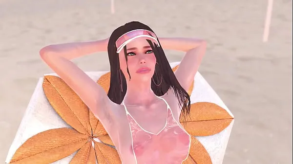 HD Animation naked girl was sunbathing near the pool, it made the futa girl very horny and they had sex - 3d futanari porn 드라이브 클립