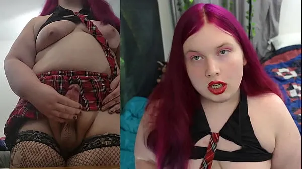 HD Fat Shemale Pinky Masturbates Huge Dick Closeup Cum then Cumeating drive Clips