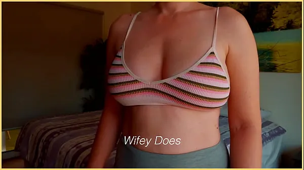 HD MILF hot lingerie. Big tits in sports bra drive Clips