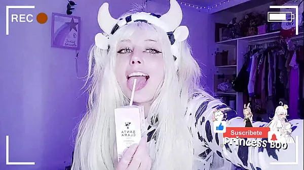 HD my own cow suit, milk and cookies gives me pleasure ahegao drive Clips