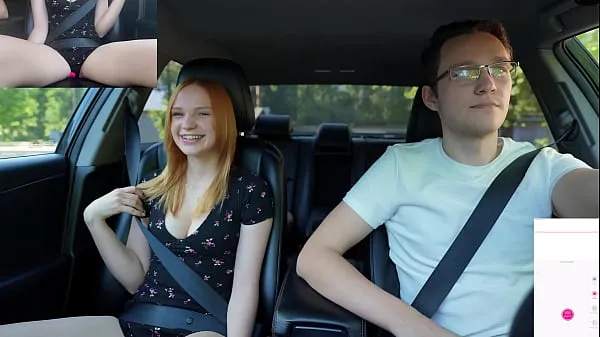 HD Surprise Verlonis for Justin lush Control inside her pussy while driving car in Public-enhetsklipp