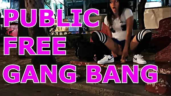 HD Gang bang in the street, the police arrive drive Clips