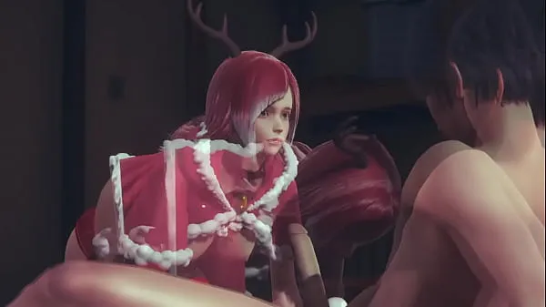 HD Hentai cosplay reindeer hard-enhetsklipp