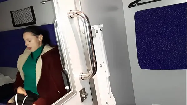 HD A stranger and a fellow traveler and I cum in a train compartment drive Clips